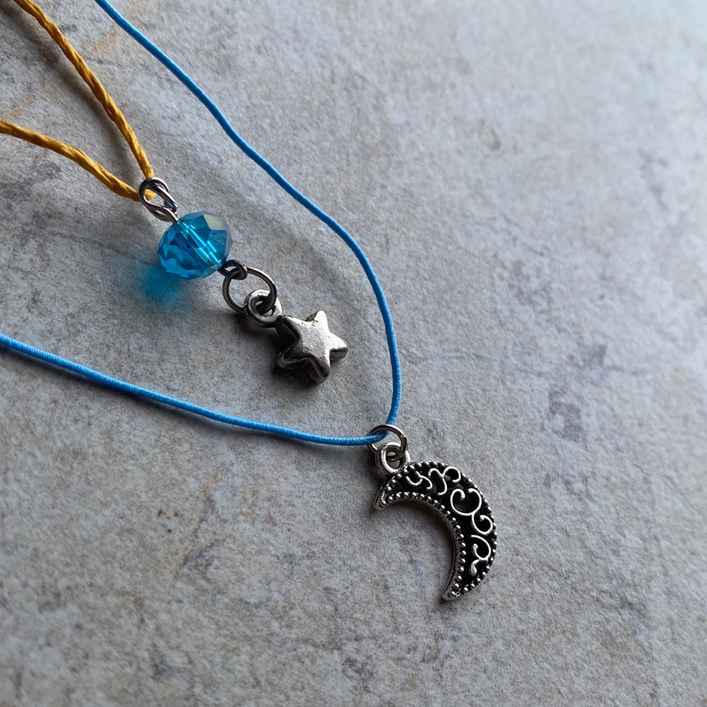 Lot Of 2 Chokers - Moon Star BlueYellow Set 22$